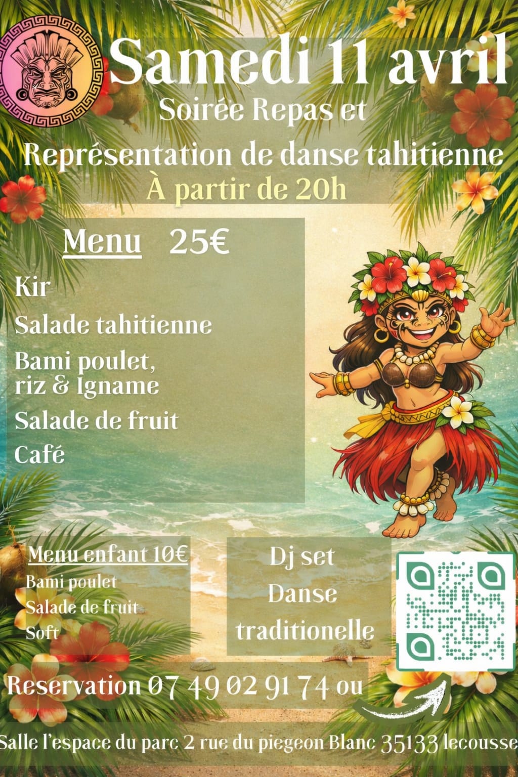 Soirée Repas et Representation de danse tahitienne