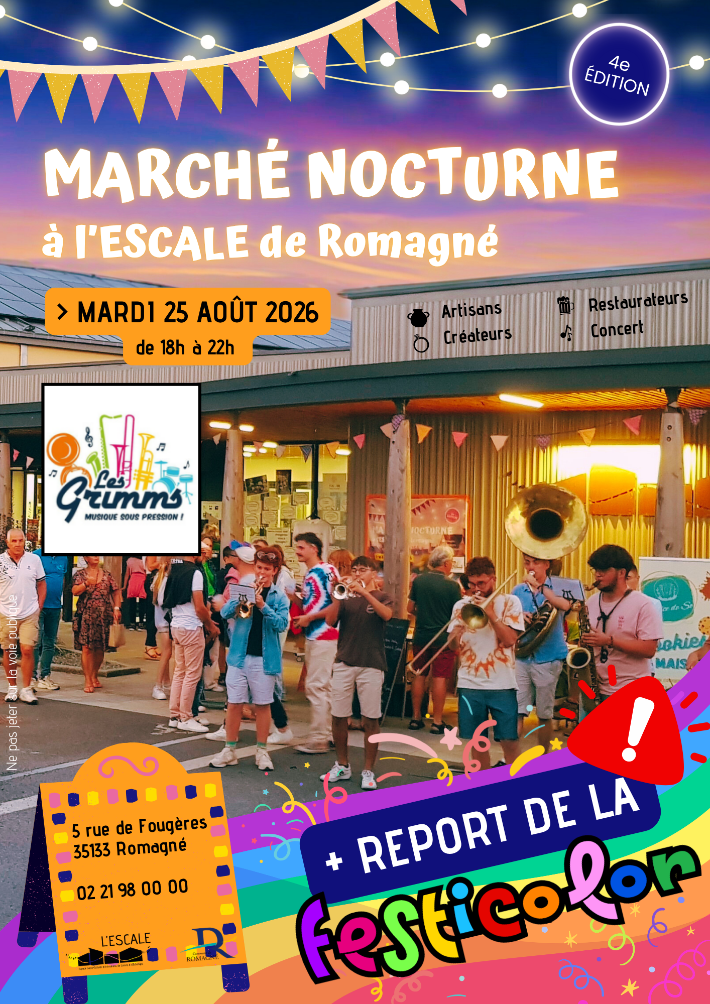 Marché nocturne de l'ESCALE de Romagné + report Festicolor