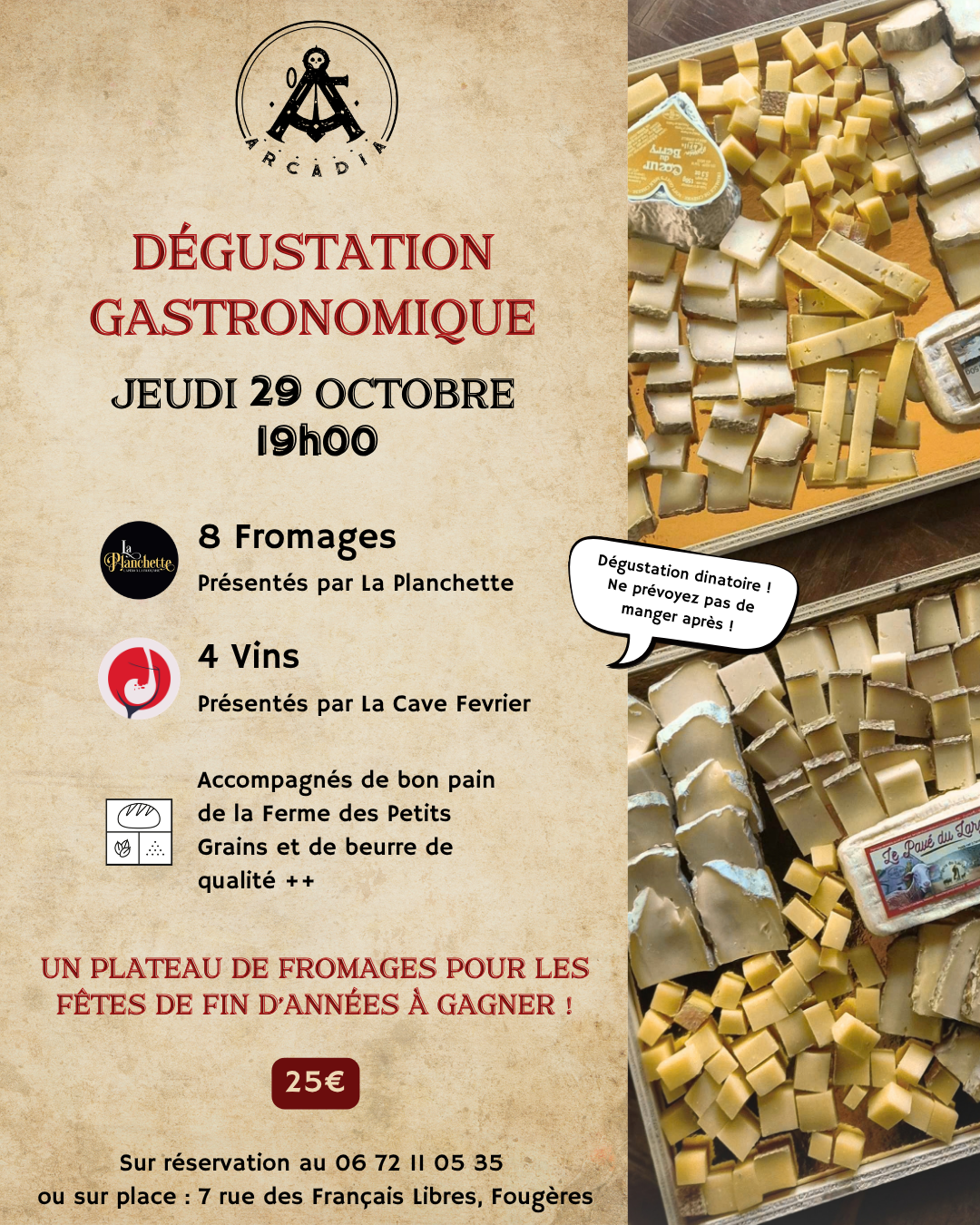 Dégustation vins/fromages